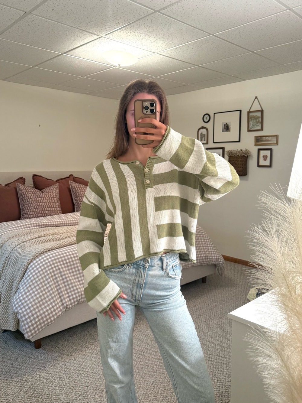 Cropped Striped Sweater
